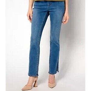 Isaac Mizrahi Live! Petite True Denim Slim Boot Jeans w/ Side-Seam Vent